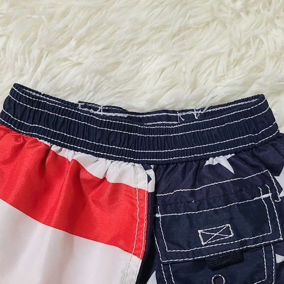 OSHKOSH 4th of July Patriotic Stars and Stripes Swim Shorts - 12M - Picture 5 of 7